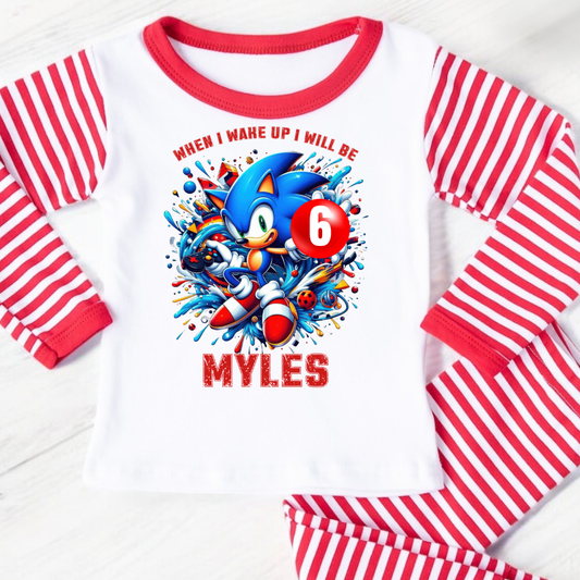 Personalised Birthday Pyjamas - Sonic