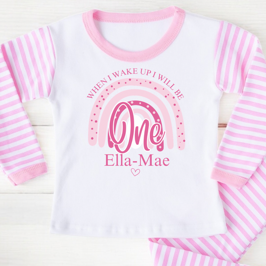 Girls Birthday Pyjamas - Rainbow