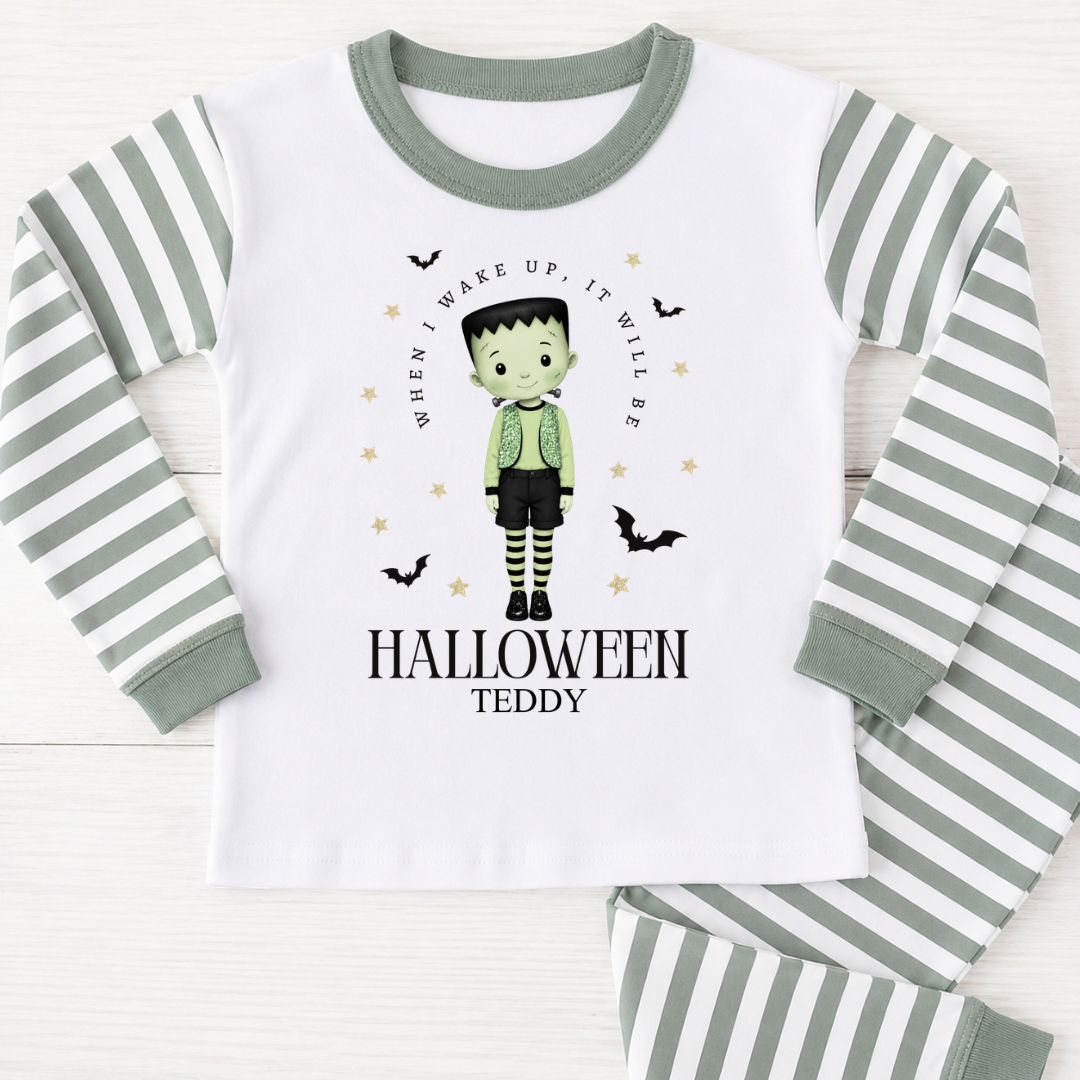 Personalised Autumn Teddy Bear Pyjamas - Sage Green (Copy)