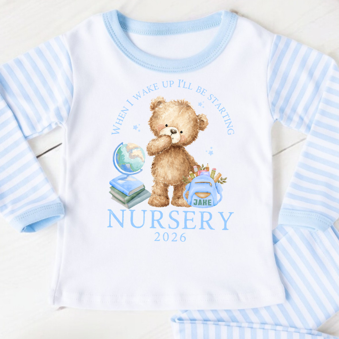Personalised First Day at Nursery Pyjamas - Blue