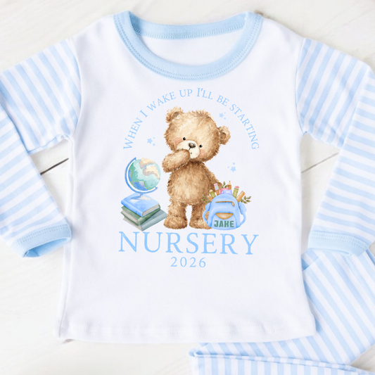 Personalised First Day at Nursery Pyjamas - Blue