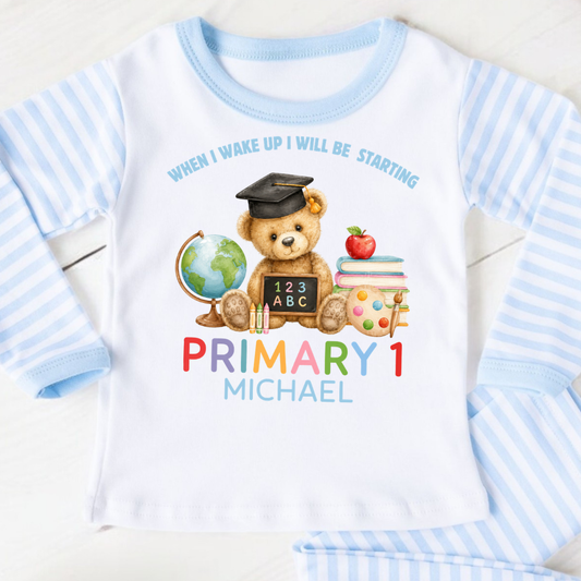 Personalised First Day at Primary One - Blue