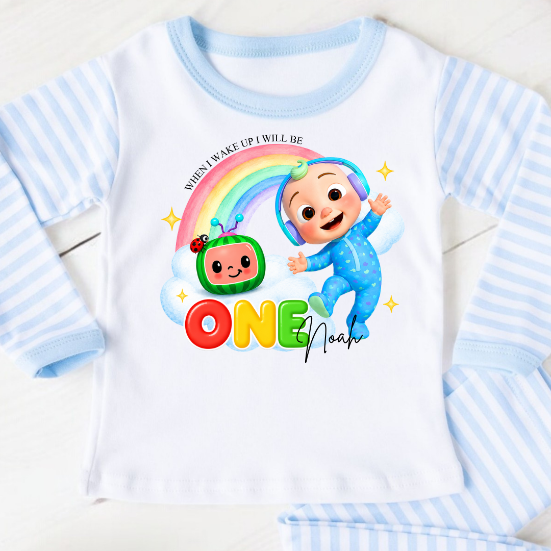 Personalised Birthday Pyjamas - Cocomelon Blue