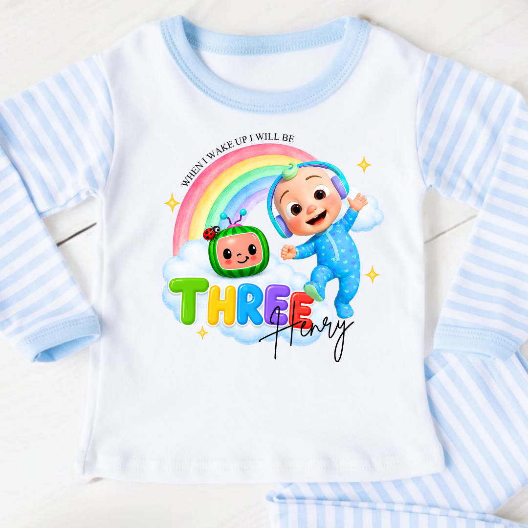 Personalised Birthday Pyjamas - Cocomelon Blue