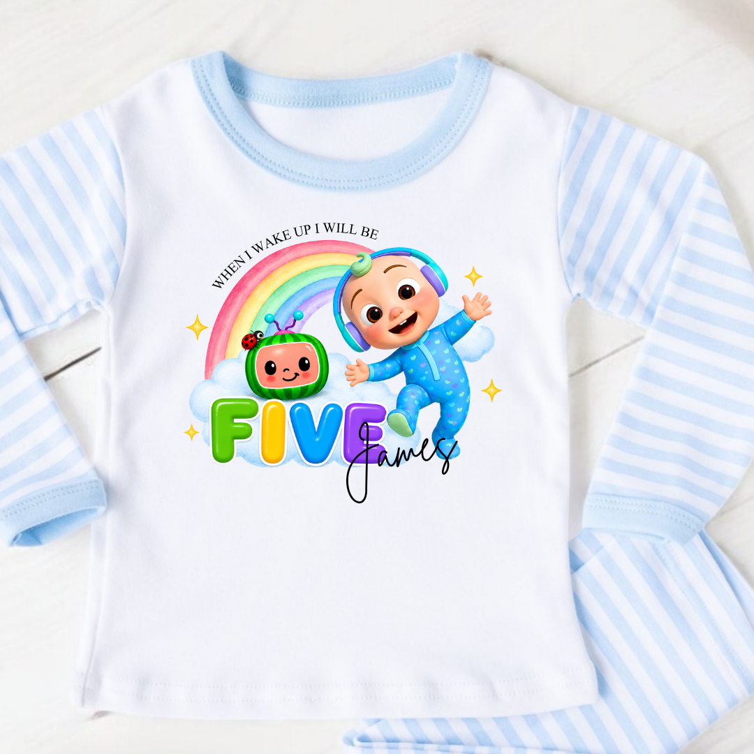 Personalised Birthday Pyjamas - Cocomelon Blue