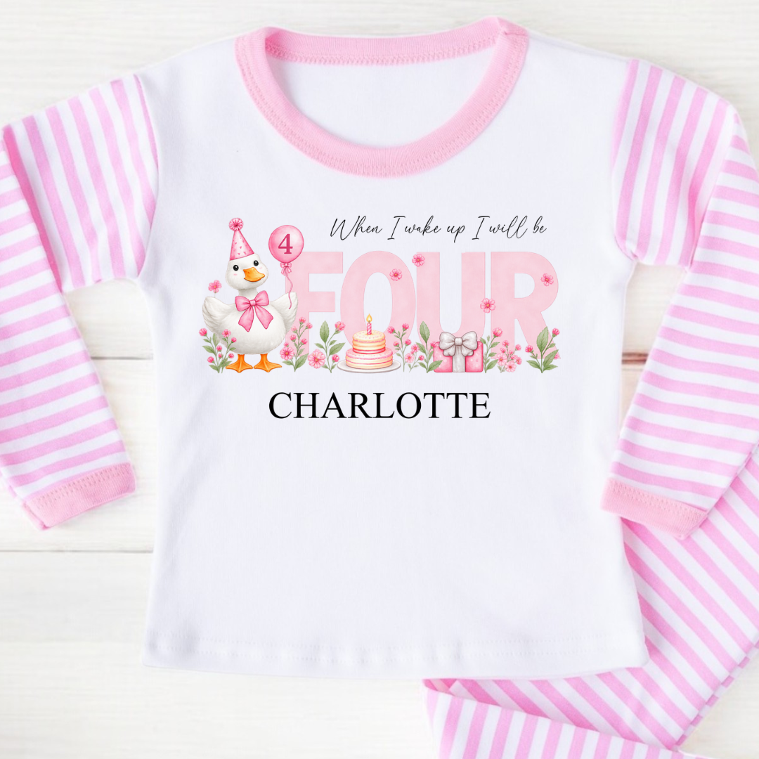 Personalised Birthday Pyjamas - Cute Duck