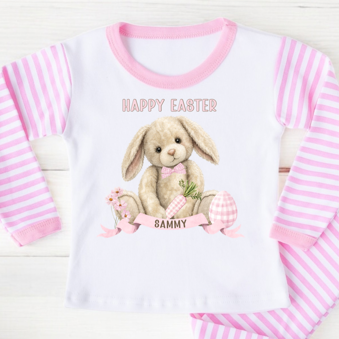 Kids Easter Pyjamas - Pink Bunny