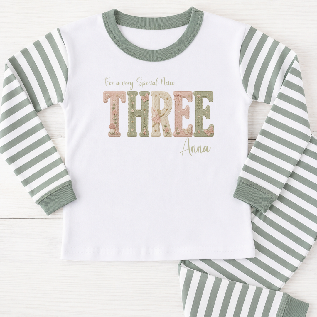 Personalised Birthday Pyjamas - Sage & Fairy