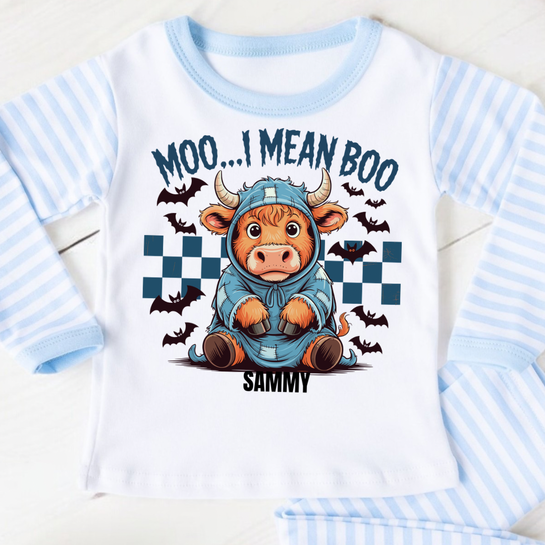Moo… I Mean Boo!-Personalised Halloween Pjs