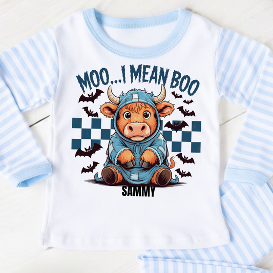 Moo… I Mean Boo!-Personalised Halloween Pjs