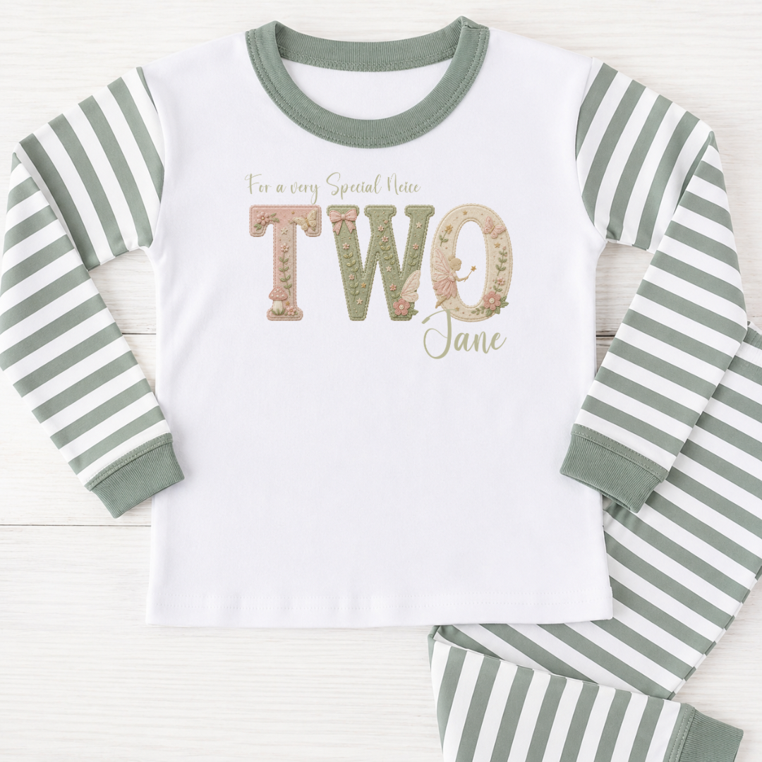 Personalised Birthday Pyjamas - Sage & Fairy
