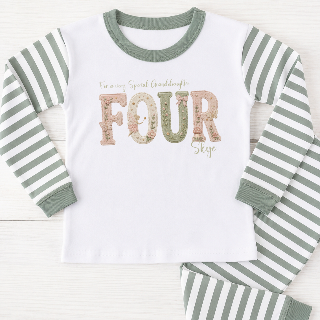 Personalised Birthday Pyjamas - Sage & Fairy
