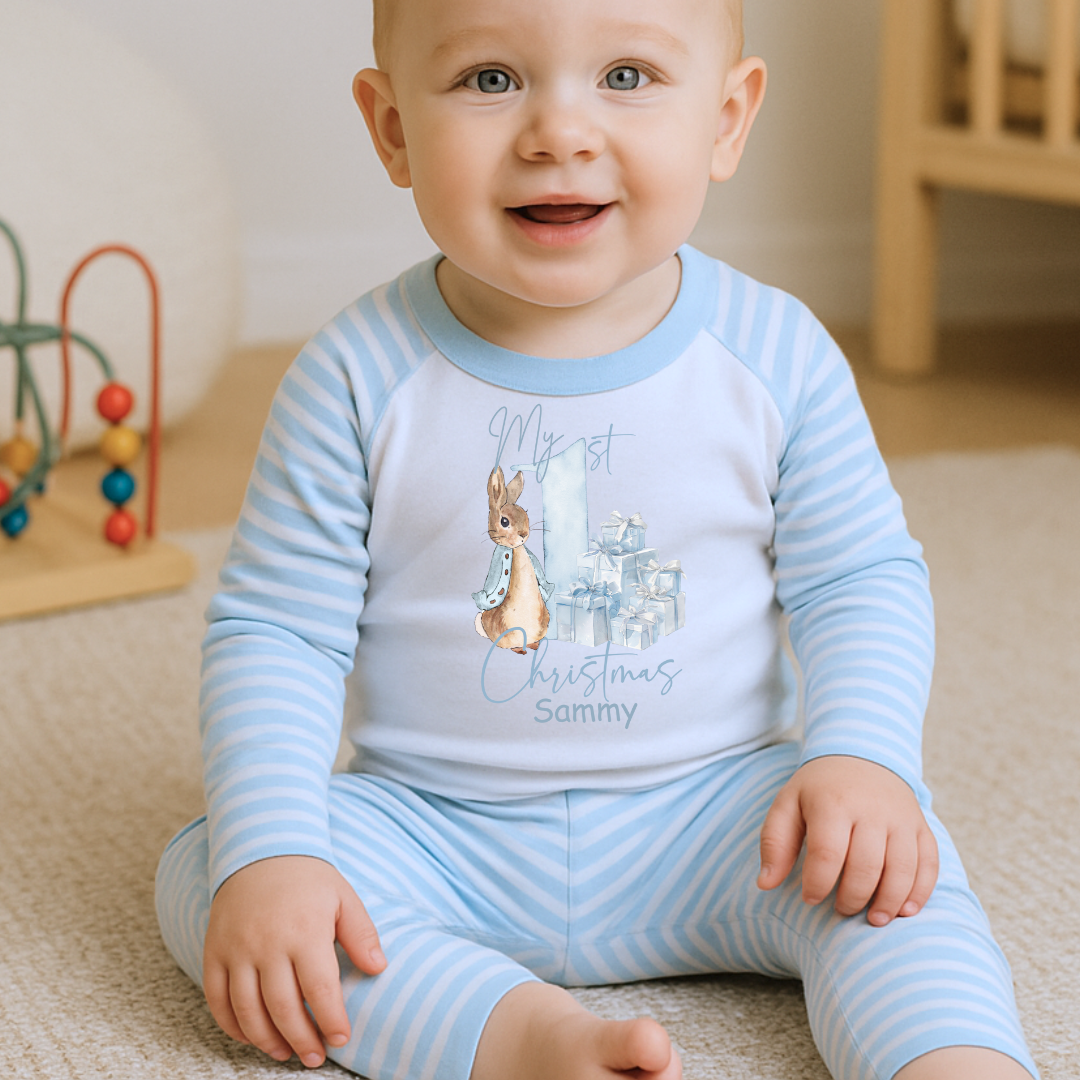 First Christmas Pyjamas - Blue Bunny Edition